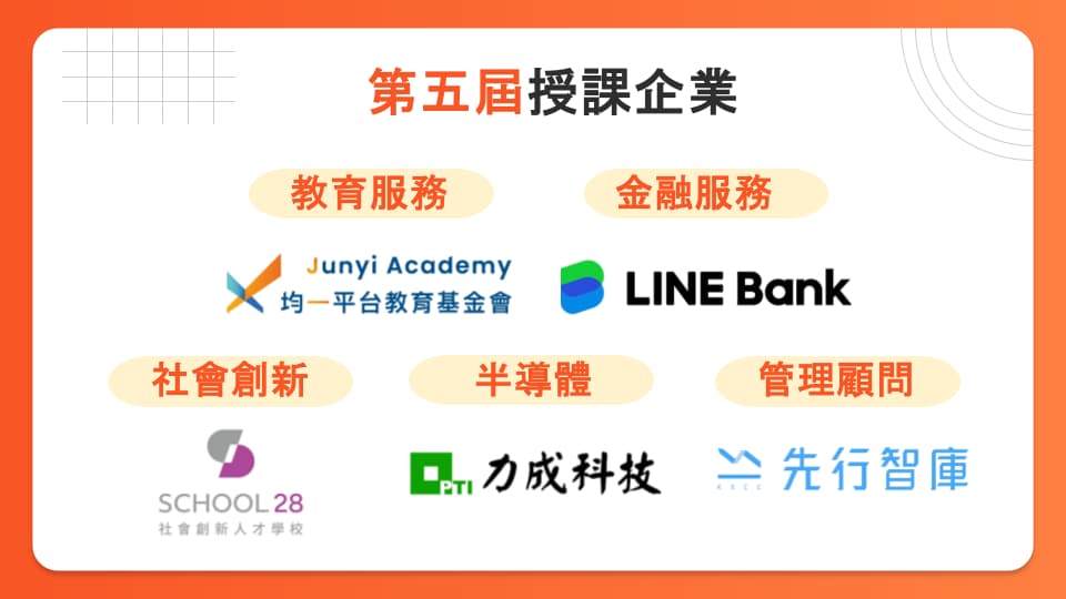 第五屆TOP專班配合企業